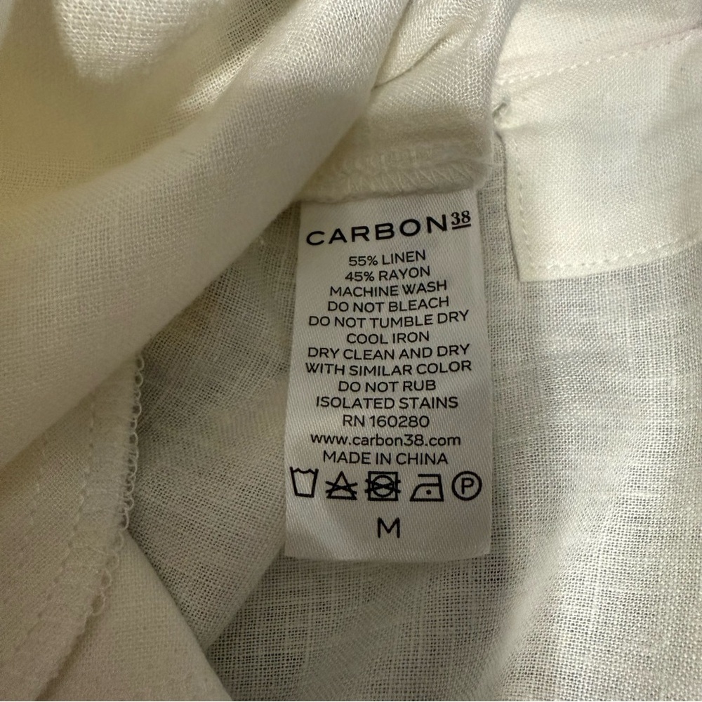 New Carbon38 Linen Blend Maxi Dress Women’s Medium Sleeveless Cream - Picture 8 of 10